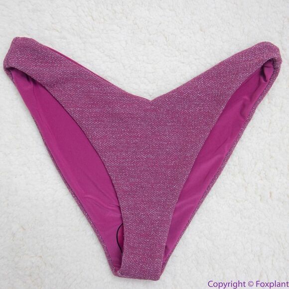 NEW Beach Riot Vanessa sparkly glitter bottoms beetroot purple, XS‎ - Picture 1 of 12